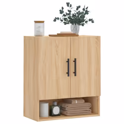vidaXL Wall Cabinet Storage Cabinet Display Cabinet White Engineered Wood - sonoma oak