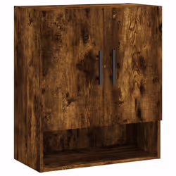 vidaXL Wall Cabinet Storage Cabinet Display Cabinet White Engineered Wood - smoked oak