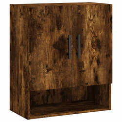 vidaXL Wall Cabinet Storage Cabinet Display Cabinet White Engineered Wood - smoked oak