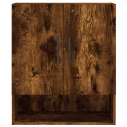 vidaXL Wall Cabinet Storage Cabinet Display Cabinet White Engineered Wood - smoked oak - Additional view 4