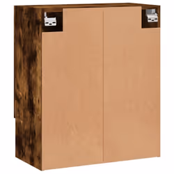vidaXL Wall Cabinet Storage Cabinet Display Cabinet White Engineered Wood - smoked oak - Additional view 7
