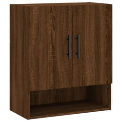 vidaXL Wall Cabinet Storage Cabinet Display Cabinet White Engineered Wood - brown oak