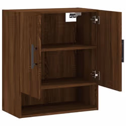 vidaXL Wall Cabinet Storage Cabinet Display Cabinet White Engineered Wood - brown oak - Additional view 5