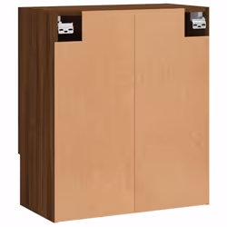 vidaXL Wall Cabinet Storage Cabinet Display Cabinet White Engineered Wood - brown oak - Additional view 7