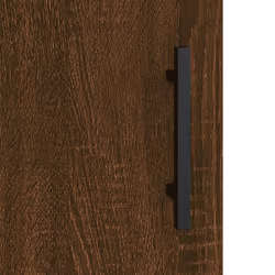 vidaXL Wall Cabinet Storage Cabinet Display Cabinet White Engineered Wood - brown oak - Additional view 8