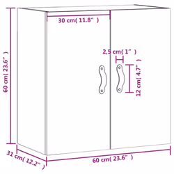 vidaXL Wall Cabinet Storage Cabinet Display Cabinet White Engineered Wood - high gloss white