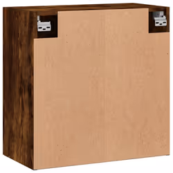 vidaXL Wall Cabinet Storage Cabinet Display Cabinet White Engineered Wood - smoked oak - Additional view 7