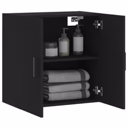 vidaXL Wall Cabinet Storage Cabinet Display Cabinet White Engineered Wood - black