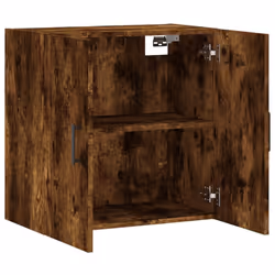 vidaXL Wall Cabinet Storage Cabinet Display Cabinet White Engineered Wood - smoked oak - Additional view 5