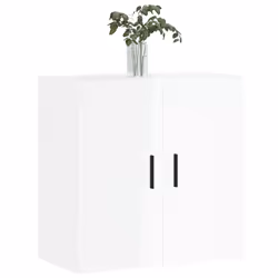 vidaXL Wall Cabinet Storage Cabinet Display Cabinet Brown Oak Engineered Wood - high gloss white