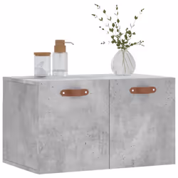 vidaXL Wall Cabinet Storage Cabinet Display Cabinet White Engineered Wood - concrete grey, 60 x 36.5 x 35 cm