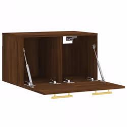 vidaXL Wall Cabinet Storage Cabinet Display Cabinet White Engineered Wood - brown oak, 60 x 36.5 x 35 cm - Additional view 5