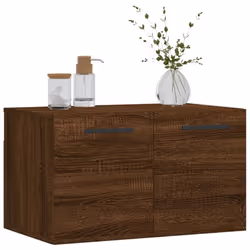 vidaXL Wall Cabinet Wall Storage Display Cabinet Grey Sonoma Engineered Wood - brown oak, 60 x 36.5 x 35 cm - Additional view 2