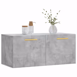 vidaXL Wall Cabinet Storage Cabinet Display Cabinet White Engineered Wood - concrete grey, 80 x 36.5 x 35 cm - Additional view 2