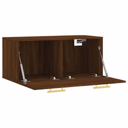 vidaXL Wall Cabinet Storage Cabinet Display Cabinet White Engineered Wood - brown oak, 80 x 36.5 x 35 cm - Additional view 5