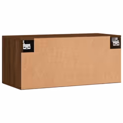 vidaXL Wall Cabinet Storage Cabinet Display Cabinet White Engineered Wood - brown oak, 80 x 36.5 x 35 cm - Additional view 7