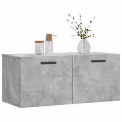 vidaXL Wall Cabinet Storage Cabinet Display Cabinet White Engineered Wood - concrete grey, 80 x 36.5 x 35 cm - Additional view 2