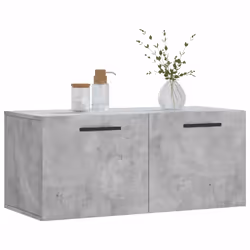 vidaXL Wall Cabinet Wall Storage Display Cabinet Grey Sonoma Engineered Wood - concrete grey, 80 x 36.5 x 35 cm - Additional view 2