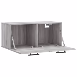 vidaXL Wall Cabinet Wall Storage Display Cabinet Grey Sonoma Engineered Wood - grey sonoma, 80 x 36.5 x 35 cm - Additional view 5