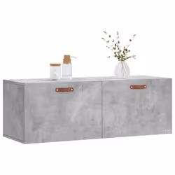 vidaXL Wall Cabinet Storage Cabinet Display Cabinet White Engineered Wood - concrete grey, 100 x 36.5 x 35 cm - Additional view 2