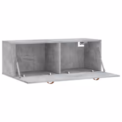 vidaXL Wall Cabinet Storage Cabinet Display Cabinet White Engineered Wood - concrete grey, 100 x 36.5 x 35 cm - Additional view 5