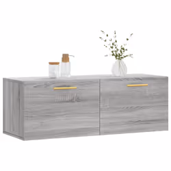 vidaXL Wall Cabinet Storage Cabinet Display Cabinet White Engineered Wood - grey sonoma, 100 x 36.5 x 35 cm - Additional view 2