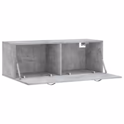 vidaXL Wall Cabinet Hanging Storage Cabinet Display Cabinet Engineered Wood - concrete grey, 100 x 36.5 x 35 cm - Additional view 4