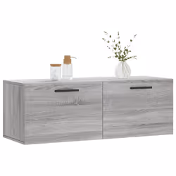 vidaXL Wall Cabinet Wall Storage Display Cabinet Grey Sonoma Engineered Wood - grey sonoma, 100 x 36.5 x 35 cm - Additional view 2