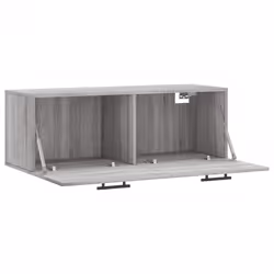 vidaXL Wall Cabinet Wall Storage Display Cabinet Grey Sonoma Engineered Wood - grey sonoma, 100 x 36.5 x 35 cm - Additional view 5