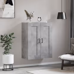 vidaXL Wall Mounted Cabinet Bathroom Cabinet Cupboard White Engineered Wood - concrete grey