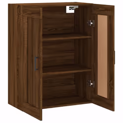 vidaXL Wall Mounted Cabinet Bathroom Cabinet Cupboard White Engineered Wood - brown oak - Additional view 5