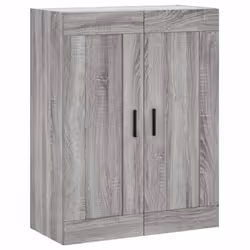 vidaXL Wall Mounted Cabinet Display Cabinet High Gloss White Engineered Wood - grey sonoma