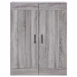 vidaXL Wall Mounted Cabinet Display Cabinet High Gloss White Engineered Wood - grey sonoma - Additional view 5