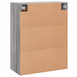vidaXL Wall Mounted Cabinet Display Cabinet High Gloss White Engineered Wood - grey sonoma - Additional view 8