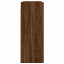 vidaXL Wall Mounted Cabinet Display Cabinet High Gloss White Engineered Wood - brown oak - Additional view 7