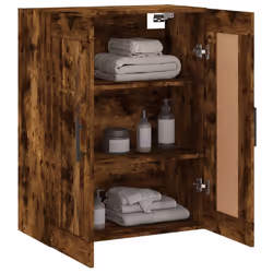 vidaXL Wall Mounted Cabinet Cupboard Side Cabinet Sonoma Oak Engineered Wood - smoked oak - Additional view 4