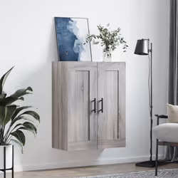 vidaXL Wall Mounted Cabinet Cupboard Side Cabinet Sonoma Oak Engineered Wood - grey sonoma