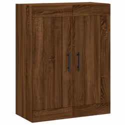 vidaXL Wall Mounted Cabinet Cupboard Side Cabinet Sonoma Oak Engineered Wood - brown oak