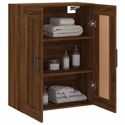 vidaXL Wall Mounted Cabinet Cupboard Side Cabinet Sonoma Oak Engineered Wood - brown oak - Additional view 4