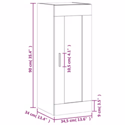 vidaXL Wall Mounted Cabinet Storage Cabinet Side Cabinet White Engineered Wood - concrete grey