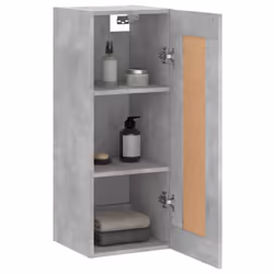 vidaXL Wall Mounted Cabinet Storage Cabinet Side Cabinet White Engineered Wood - concrete grey - Additional view 4