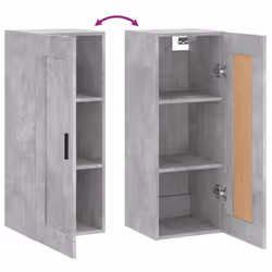 vidaXL Wall Mounted Cabinet Storage Cabinet Side Cabinet White Engineered Wood - concrete grey - Additional view 9