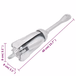vidaXL Folding Anchor Grappling Portable Grapnel Marine Boat Anchor Silver Iron - 3.2 kg, without rope