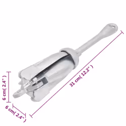 vidaXL Folding Anchor Grappling Portable Grapnel Marine Boat Anchor Silver Iron - 1.5 kg, with rope