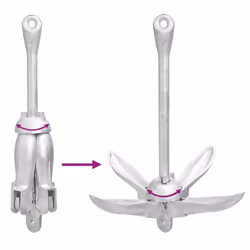 vidaXL Folding Anchor Grapnel Anchor with Rope 2.5 kg Silver Malleable Iron - Additional view 10