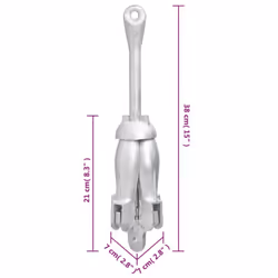 vidaXL Folding Anchor Grapnel Anchor with Rope 2.5 kg Silver Malleable Iron - Additional view 11