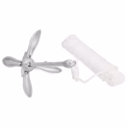 vidaXL Folding Anchor Grapnel Anchor with Rope 2.5 kg Silver Malleable Iron - Additional view 5