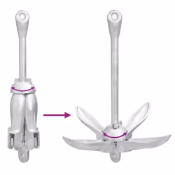 vidaXL Folding Anchor Grappling Portable Grapnel Marine Boat Anchor Silver Iron - 3.2 kg, with rope - Additional view 10