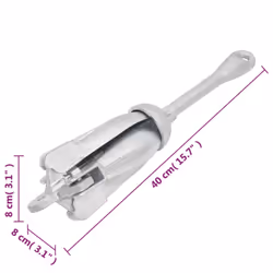 vidaXL Folding Anchor Grappling Portable Grapnel Marine Boat Anchor Silver Iron - 3.2 kg, with rope