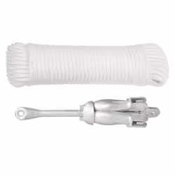 vidaXL Folding Anchor Grappling Portable Grapnel Marine Boat Anchor Silver Iron - 3.2 kg, with rope - Additional view 4